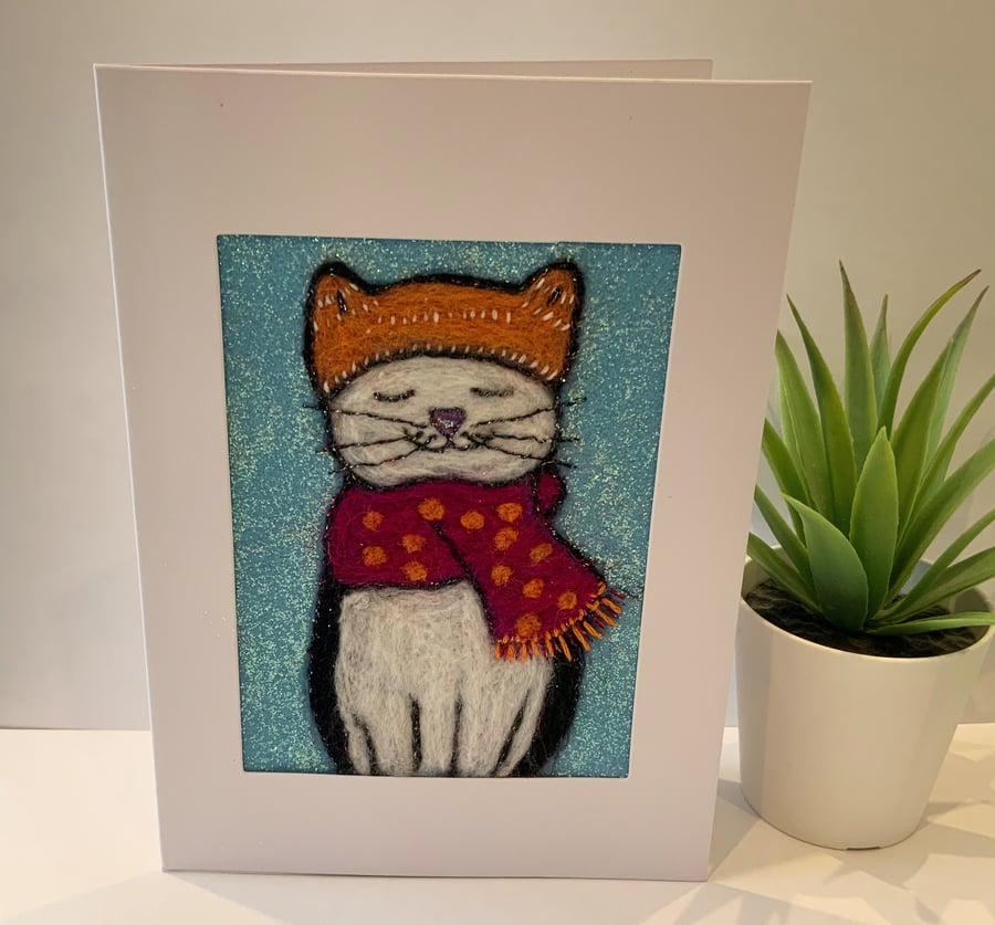 Cosy Cat Greetings Card