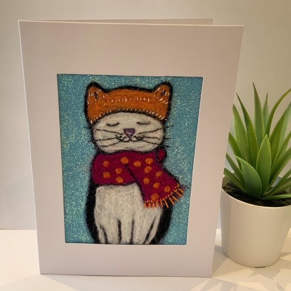 Cosy Cat Greetings Card