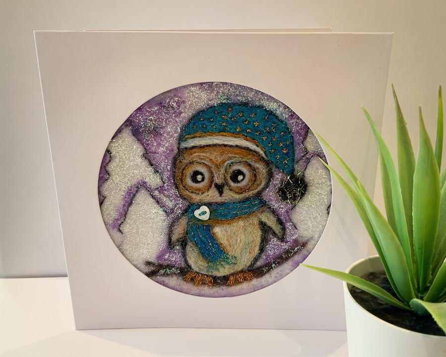 Festive Owl Christmas Card