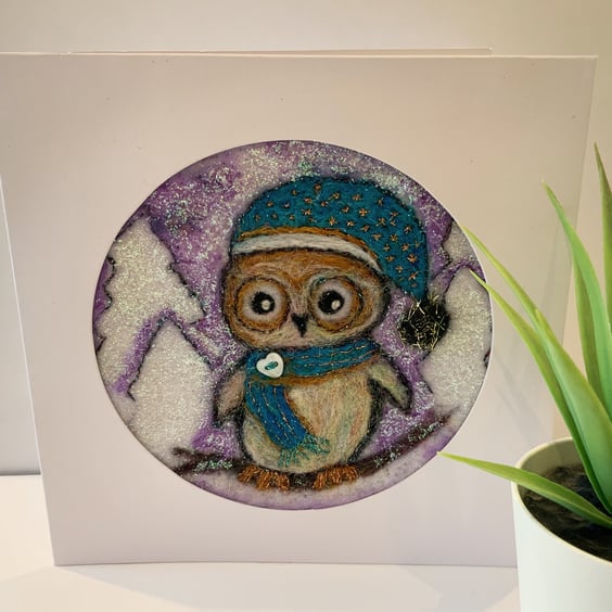 Festive Owl Christmas Card