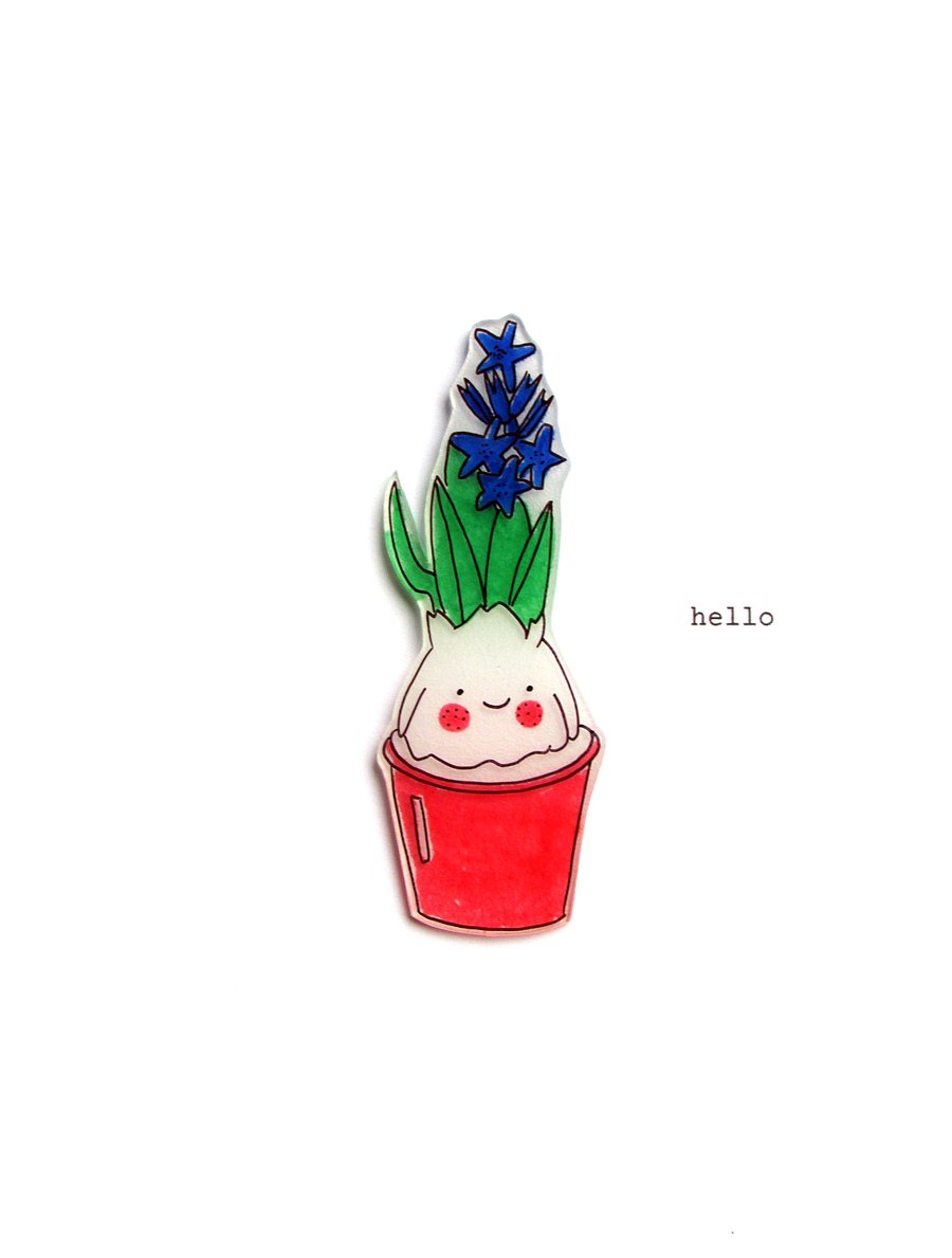 card  -  hello - happy hyacinth - blue flowers