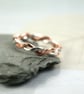 Silver Copper Twist Ring - 1.5mm wire, 3.5mm wide Hammered Rope Ring