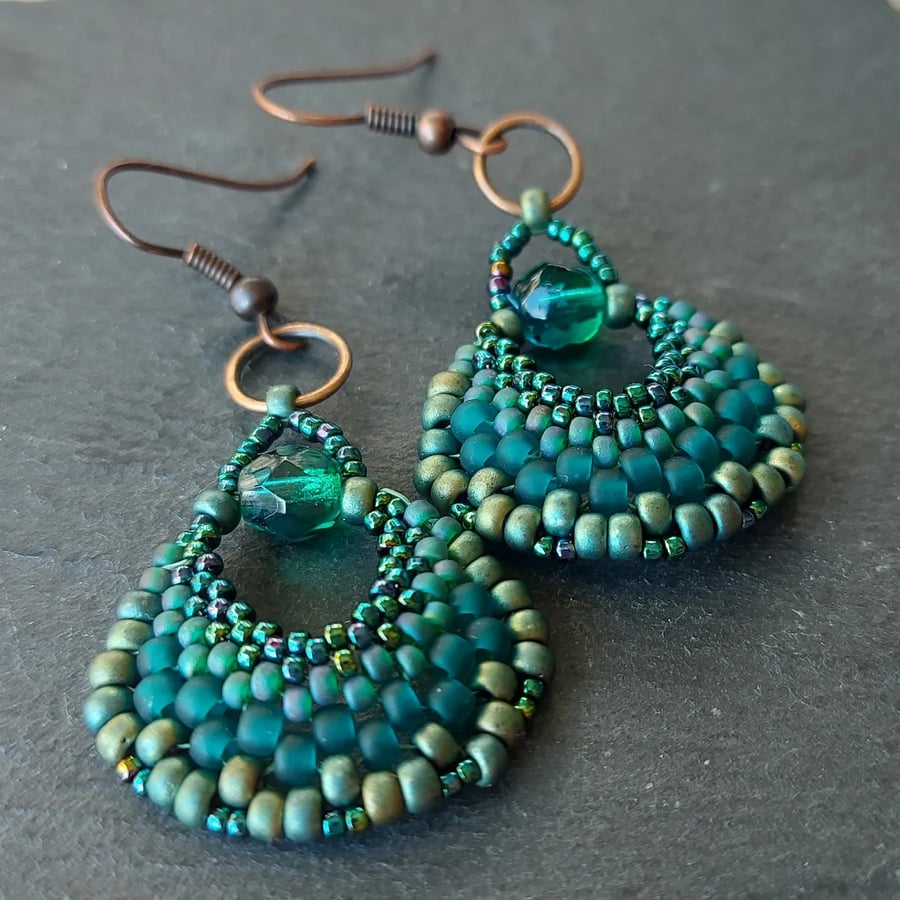 Peacock Fan Earrings