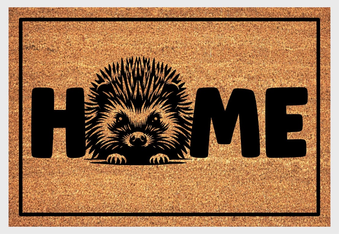 Hedgehog Home Door Mat No.2 - Hedgehog Welcome Mat - 3 Sizes