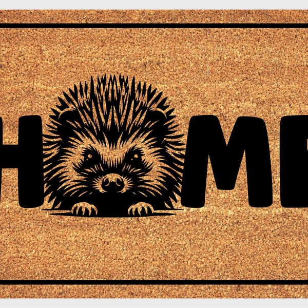 Hedgehog Home Door Mat No.2 - Hedgehog Welcome Mat - 3 Sizes
