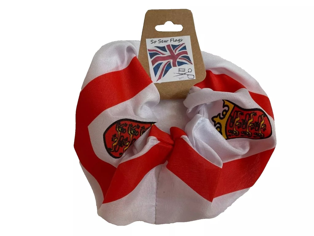 Jersey Channel Islands Flag Hair Scrunchie Scrunchies Accessory Band Elastic