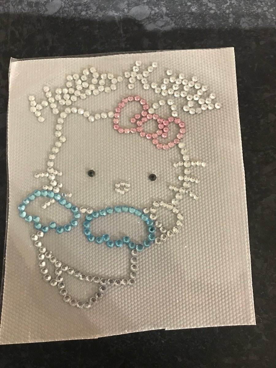 Hotfix Rhinestone Hello kitty angel wings transfer 