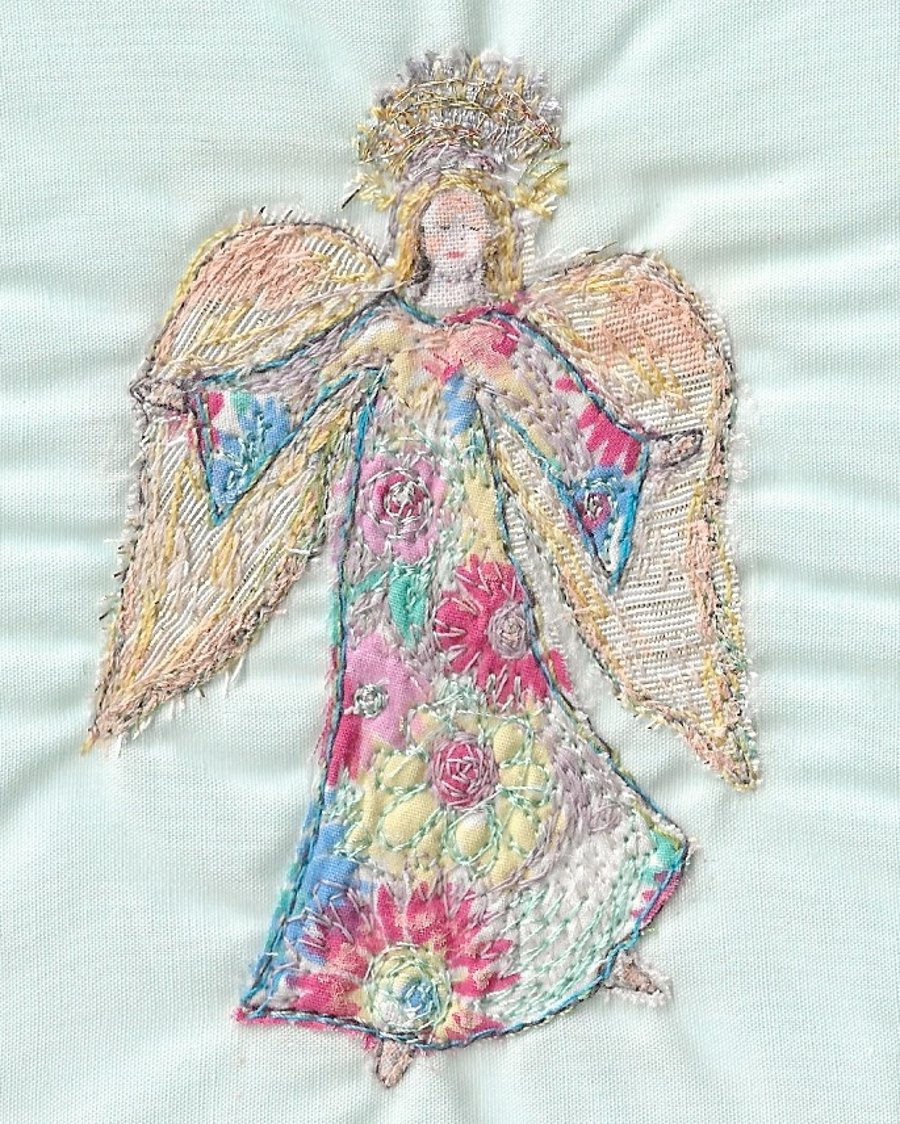 Rainbow angel handmade card