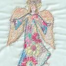 Rainbow angel handmade card