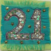 Sparkle green 21st birthday card