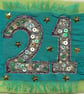 Sparkle green 21st birthday card - Image 1