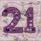 Purple 21st birthday card