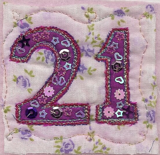 Purple 21st birthday card