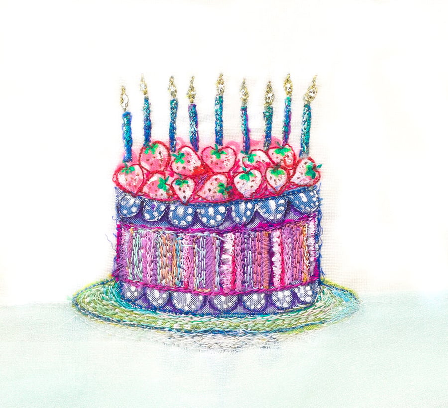 Strawberry Cake Birthday Card
