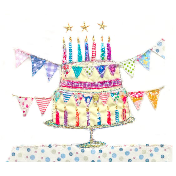 Birthday Bunting Cake handmade card
