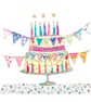 Birthday Bunting Cake handmade card - Image 1