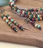 Boho beaded wrap bracelet and earrings set - Image 2
