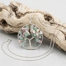Mixed Gemstone Tree Of Life Necklace