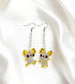 Beaded Chihuahua Earrings with Swarovski Hearts