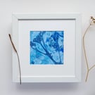  Wildflower meadow PLANT art, an ORIGINAL, Mixed media, Botanical print in blue