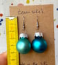 Mixed Frosted Turquoise Glass Mini Bauble Earrings - Festive - Super Seconds - Image 4