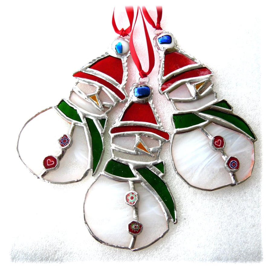 Snowman Christmas Tree Stained Glass Xmas decoration