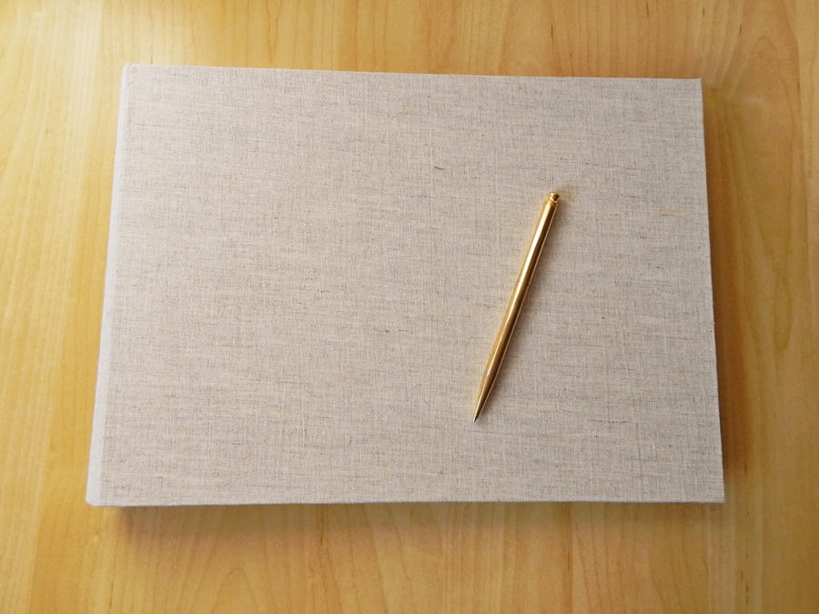 Linen Wedding Album, Guest Book - natural linen. Made To Order Luxury Guest Book