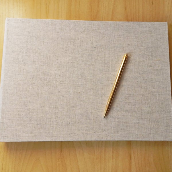 Linen Wedding Album, Guest Book - natural linen. Made To Order Luxury Guest Book