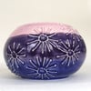 Purple ceramic pot pottery bowl beautiful raised pattern plant pot cactus 