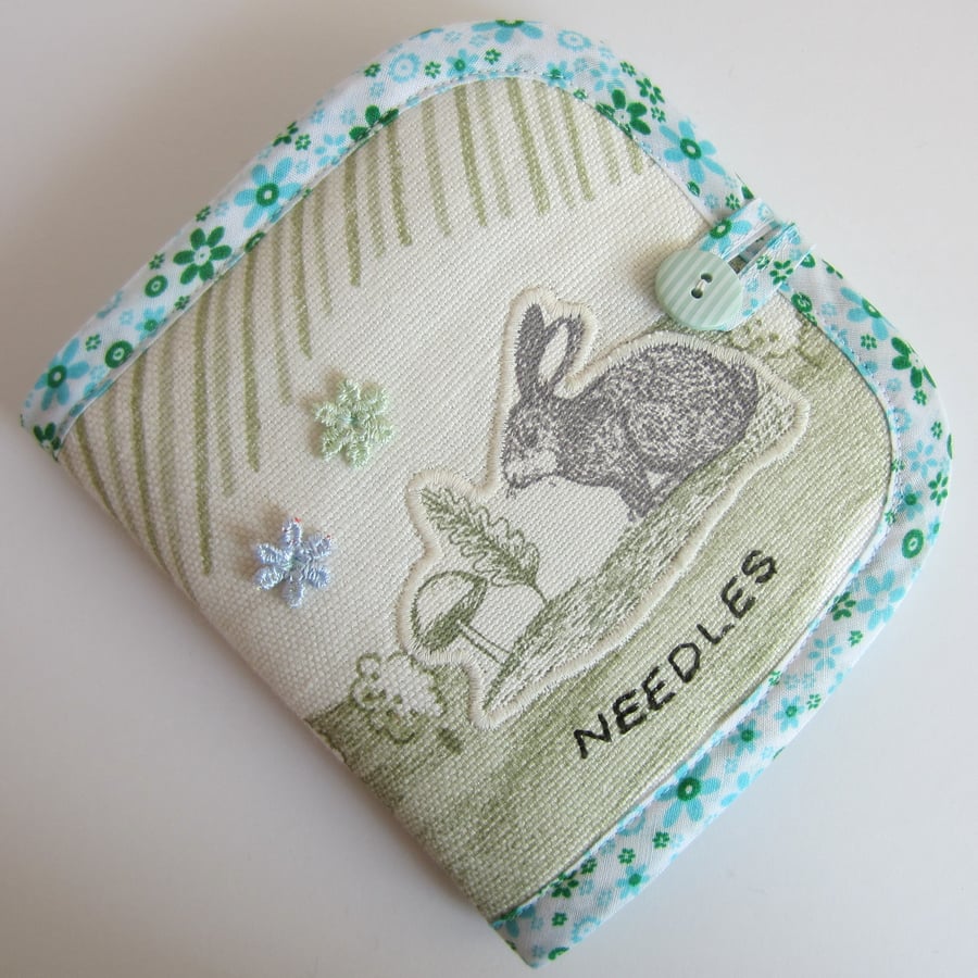 Appliqued Rabbit Needle Case