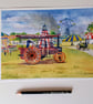 Art print Traction Engines Country Fair from original watercolour A4 - Image 2