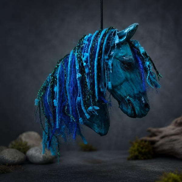 Mythical kelpie water horse Scottish folklore hanging ornament  