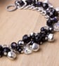  Gemstone Charm bracelet - Stars and jingle bells black bead charm bracelet - Image 2