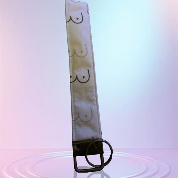 Handmade boobies key ring, wristlet, key holder 