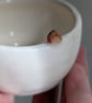 Ceramic handmade tealight robin & birdprints pottery candle holder  - Image 3