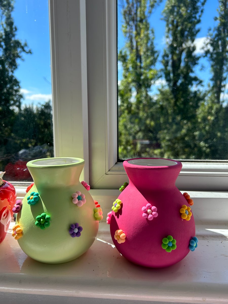 Flower Clay Vase 