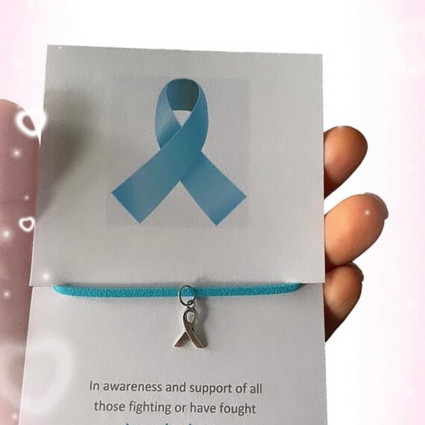 Lymphedema awareness ribbon corded wish bracelet gift  
