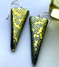 Escher Lizard dichroic glass earrings 