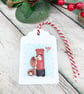 Hedgehog Sending Love Card, Gift Tag & Macrame Heart Keyring Set - Christmas - Image 3