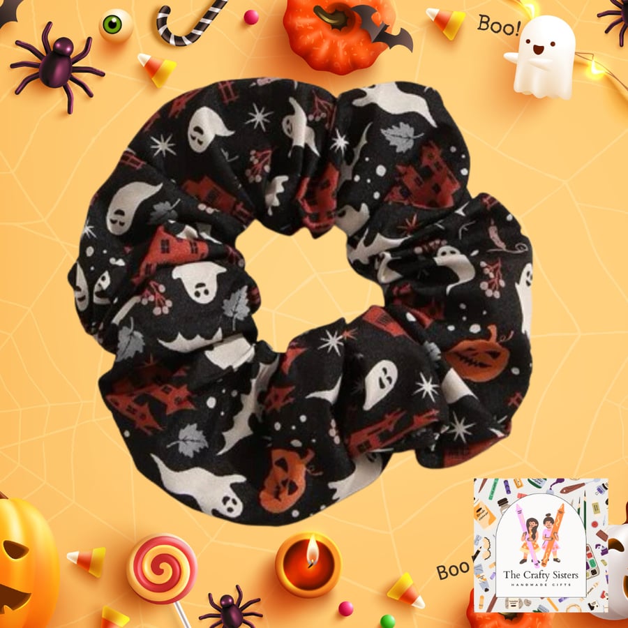 Black Halloween Scrunchie - Folksy