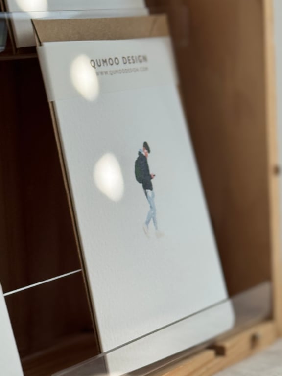 Cards Teenager Texting Mobile Phone Boy Male blank card gift watercolour (QM203)