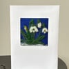 Seconds Sale. Needlefelted Snowdrops Greetings Card. Flower and Nature Lovers. 