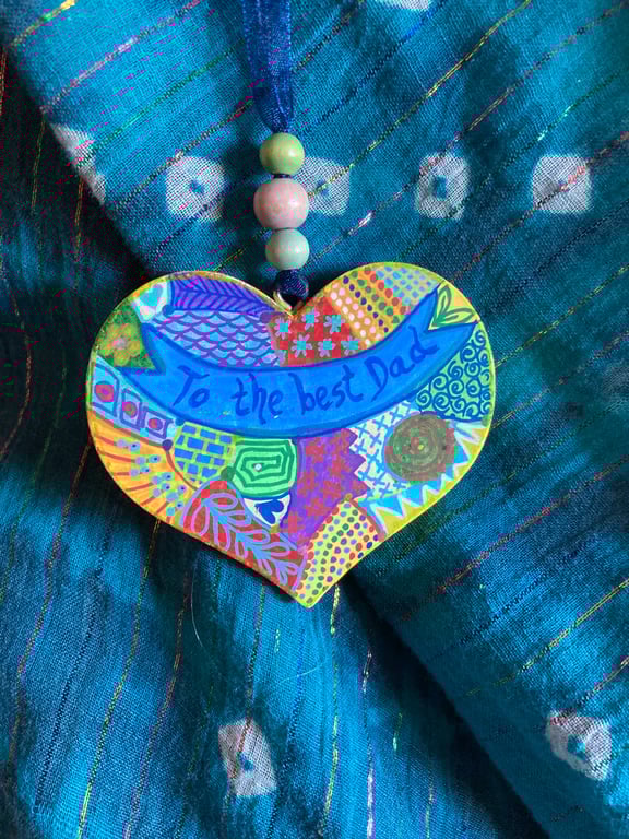 Dad’s hand painted wooden heart