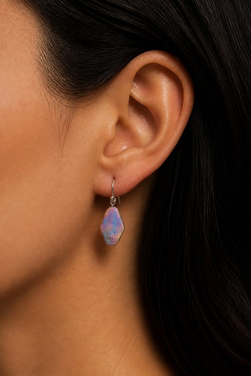 Iridescent Baroque Freshwater Pearl Drop Earrings