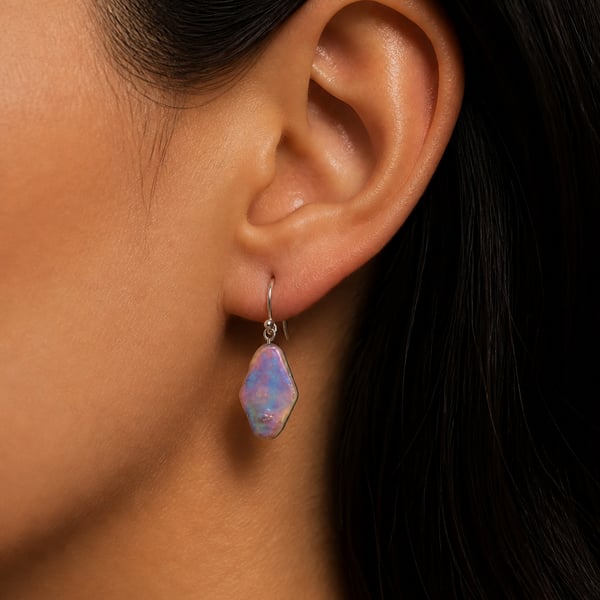 Iridescent Baroque Freshwater Pearl Drop Earrings