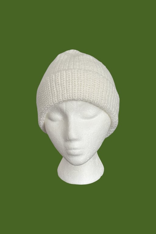 White colour Crochet Fisherman’s Hat. Unisex. One Size. Handmade.