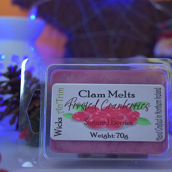 Soy Wax Melt Clam Melt - Frosted Cranberries