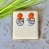 Colour & Monochrome - Orange and Arch Earrings