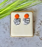 Colour & Monochrome - Orange and Arch Earrings