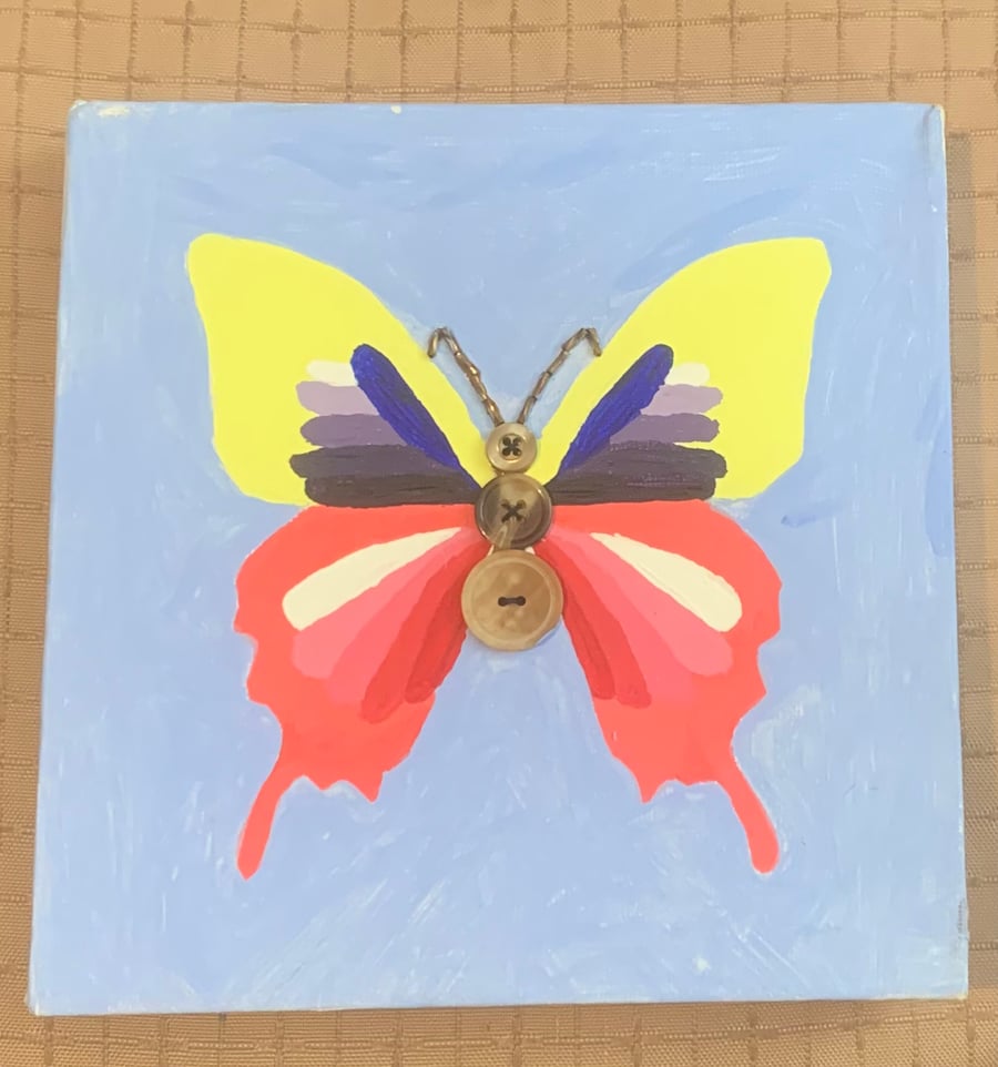 Mixed Media Butterfly Canvas